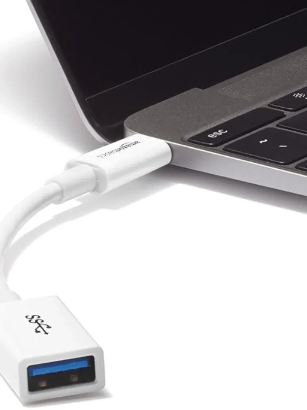 Amazon Basics USB-C to USB-A Gen1 Adapter Cable Converter, 5Gbps High White NIB